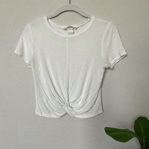 Soft white tee with front detail